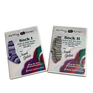 Knitting Korner Set‎ of Sock Knitting Demonstrations DVDs with Nenah Galati